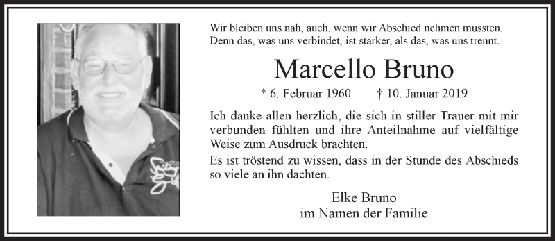  Traueranzeige für Marcello Bruno vom 03.02.2019 aus trauer.extra-tipp-moenchengladbach.de