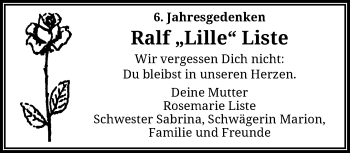 Traueranzeige von Ralf Liste von trauer.wuppertaler-rundschau.de
