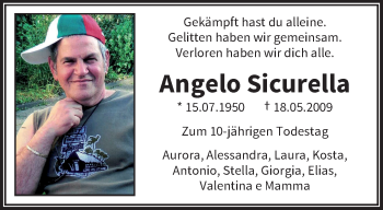 Traueranzeige von Angelo Sicurella von trauer.wuppertaler-rundschau.de
