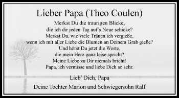 Traueranzeige von Theo Caulen von trauer.extra-tipp-moenchengladbach.de
