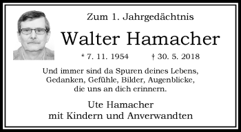 Traueranzeige von Walter Hamacher von trauer.extra-tipp-moenchengladbach.de