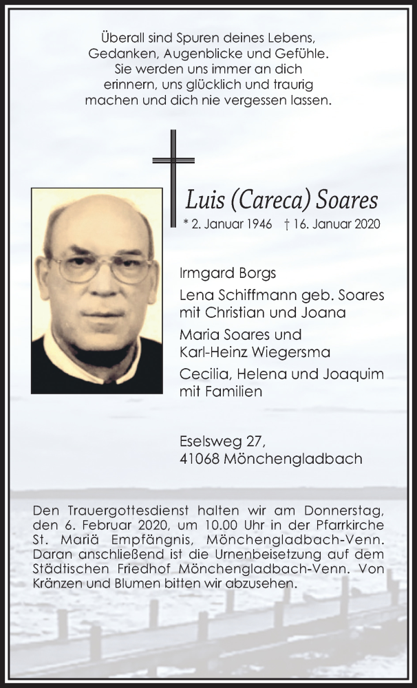  Traueranzeige für Luis Soares vom 02.02.2020 aus trauer.extra-tipp-moenchengladbach.de