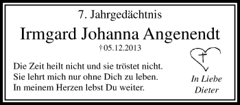 Traueranzeige von Irmgard Johanna Angenendt von trauer.mein.krefeld.de
