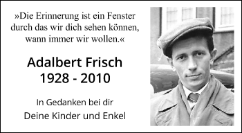 Traueranzeige von Adalbert Frisch von trauer.mein.krefeld.de
