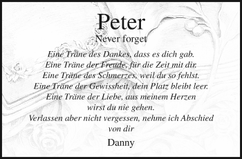 Traueranzeige von Peter  von trauer.mein.krefeld.de