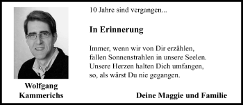 Traueranzeige von Wolfgang Kammerichs von trauer.extra-tipp-moenchengladbach.de