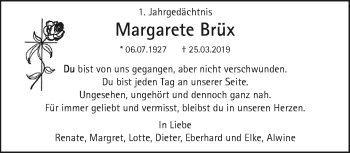 Traueranzeige von Margarete Brüx von trauer.mein.krefeld.de