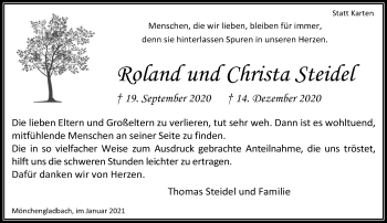 Traueranzeige von Roland und Christa Steidel von trauer.extra-tipp-moenchengladbach.de
