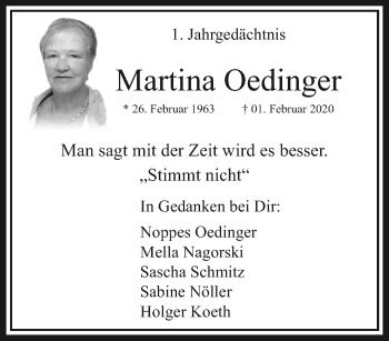 Traueranzeige von Martina Oedinger von trauer.extra-tipp-moenchengladbach.de