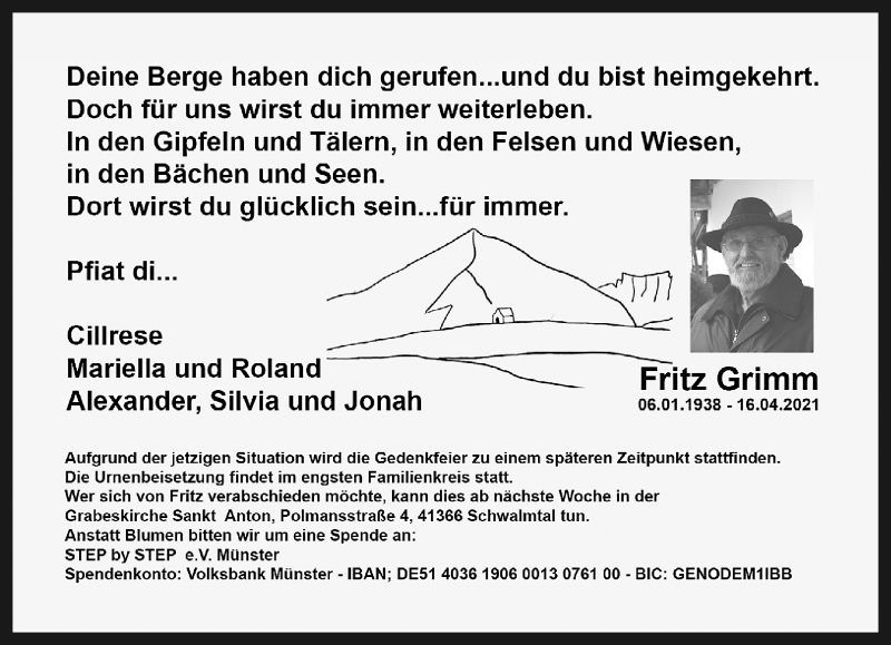  Traueranzeige für Fritz Grimm vom 25.04.2021 aus trauer.extra-tipp-moenchengladbach.de