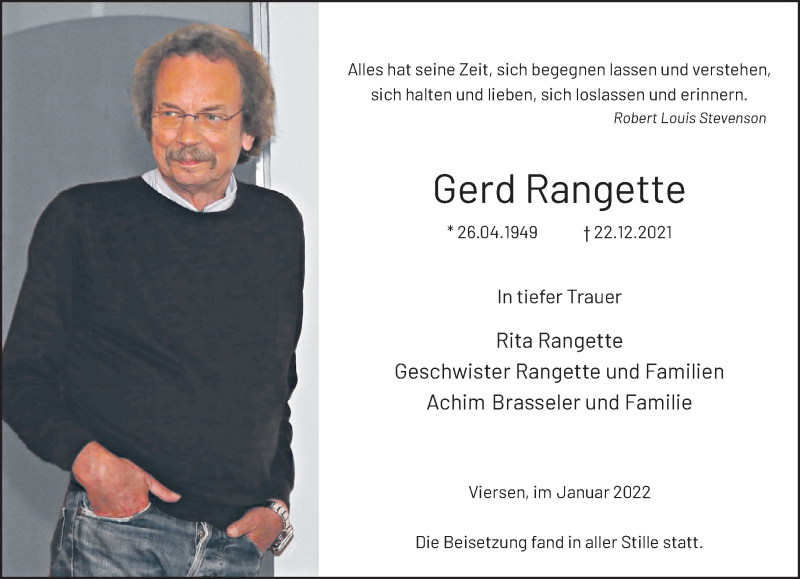  Traueranzeige für Gerd Rangette vom 09.01.2022 aus trauer.extra-tipp-moenchengladbach.de
