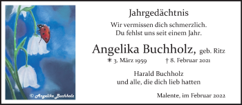 Traueranzeige von Angelika Buchholz von trauer.extra-tipp-moenchengladbach.de