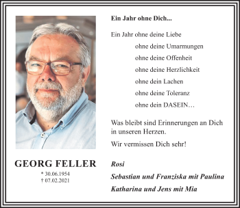 Traueranzeige von Georg Feller von trauer.extra-tipp-moenchengladbach.de