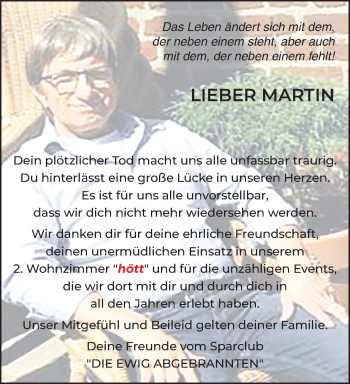 Traueranzeige von Martin  von trauer.extra-tipp-moenchengladbach.de