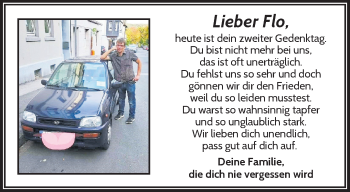 Traueranzeige von Flo  von trauer.wuppertaler-rundschau.de