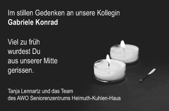 Traueranzeige von Gabriele Konrad von trauer.extra-tipp-moenchengladbach.de