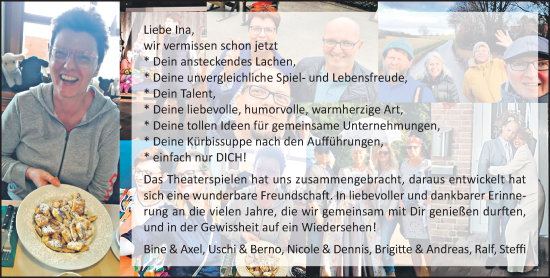 Traueranzeige von Ina  von trauer.extra-tipp-moenchengladbach.de