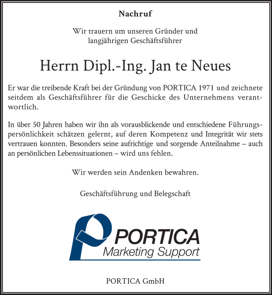 Traueranzeige von Jan te Neues von trauer.extra-tipp-moenchengladbach.de