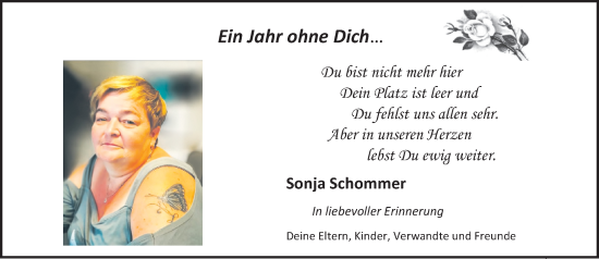 Traueranzeige von Sonja Schommer von trauer.extra-tipp-moenchengladbach.de