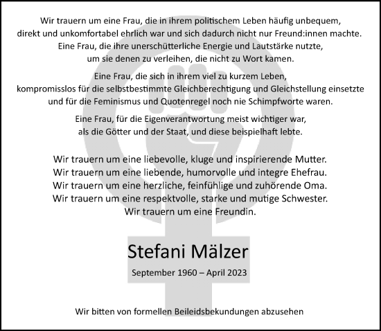 Traueranzeige von Stefani Mälzer von trauer.mein.krefeld.de