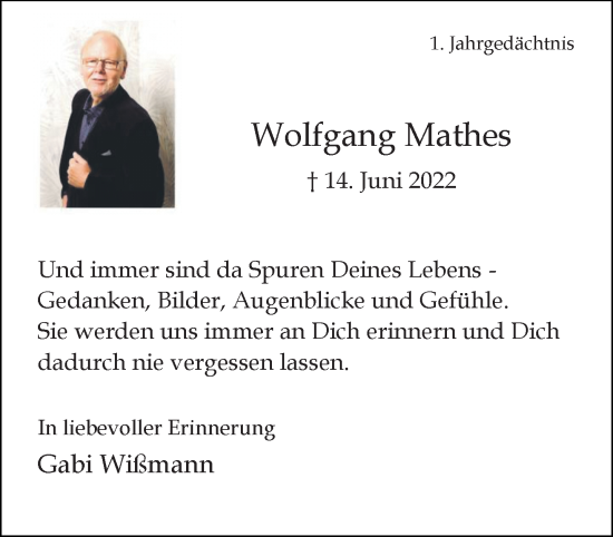 Traueranzeige von Wolfgang Mathes von trauer.extra-tipp-moenchengladbach.de