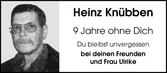 Traueranzeige von Heinz Knübben von trauer.extra-tipp-moenchengladbach.de