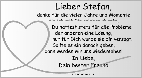 Traueranzeige von Stefan  von trauer.extra-tipp-moenchengladbach.de