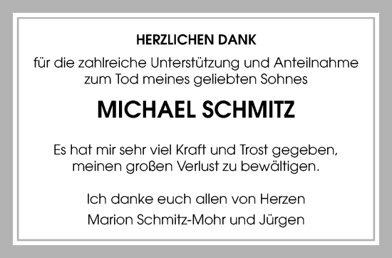Traueranzeige von Michael Schmitz von trauer.extra-tipp-moenchengladbach.de