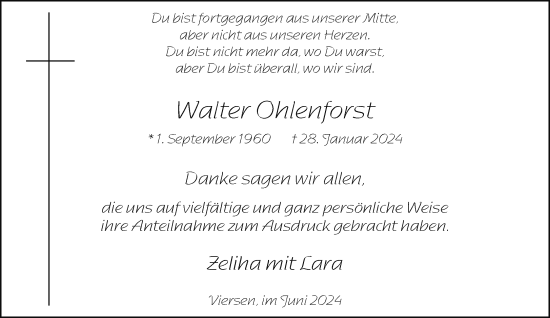 Traueranzeige von Walter Ohlenforst von trauer.extra-tipp-moenchengladbach.de