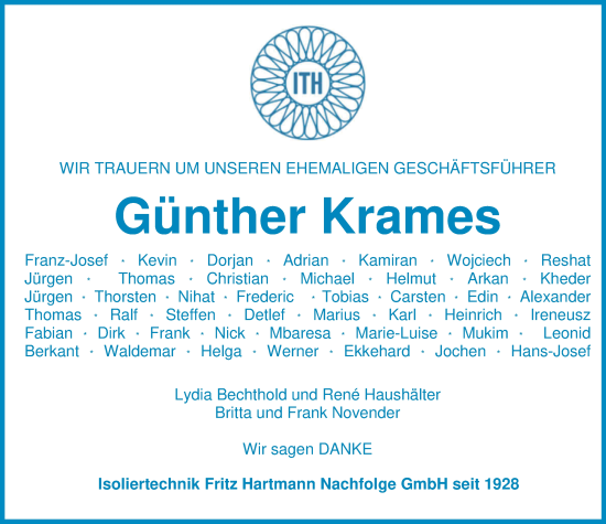 Traueranzeige von Günther Krames von trauer.extra-tipp-moenchengladbach.de