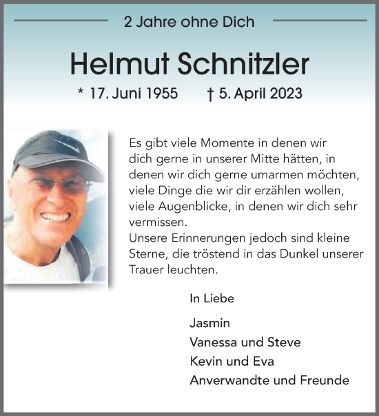 Traueranzeige von Helmut Schnitzler von trauer.extra-tipp-moenchengladbach.de