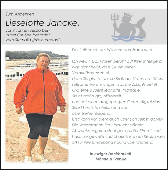 Traueranzeige von Lieselotte Jancke von trauer.extra-tipp-moenchengladbach.de