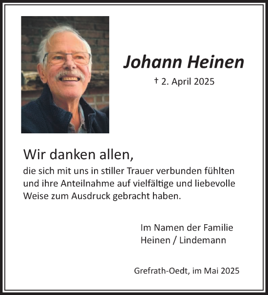 Traueranzeige von Johann Heinen von trauer.extra-tipp-moenchengladbach.de