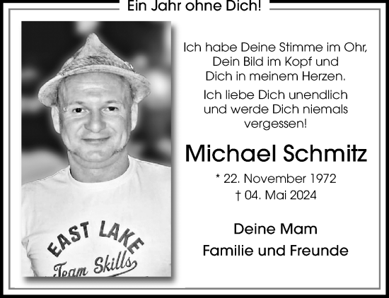 Traueranzeige von Michael Schmitz von trauer.extra-tipp-moenchengladbach.de