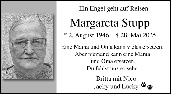 Traueranzeige von Margareta Stupp von trauer.extra-tipp-moenchengladbach.de