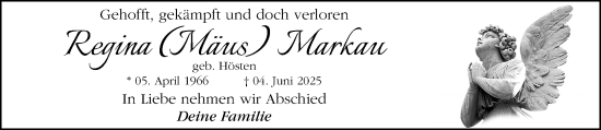 Traueranzeige von Regina Markau von trauer.extra-tipp-moenchengladbach.de