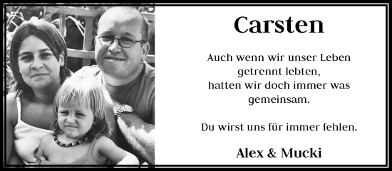 Traueranzeige von Carsten  von trauer.wuppertaler-rundschau.de